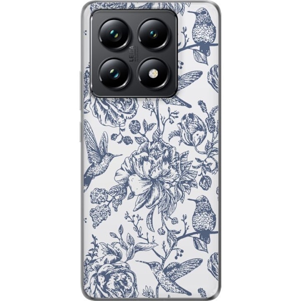 Xiaomi 14T Läpinäkyvä kuori Kukat & Linnut - Romanttinen Vintage-tyylinen Kuviointi
