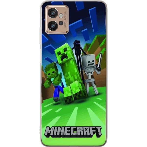 Motorola Moto G32 Läpinäkyvä kuori Minecraft Creeper mobilskal i klassisk grön pixelstil
