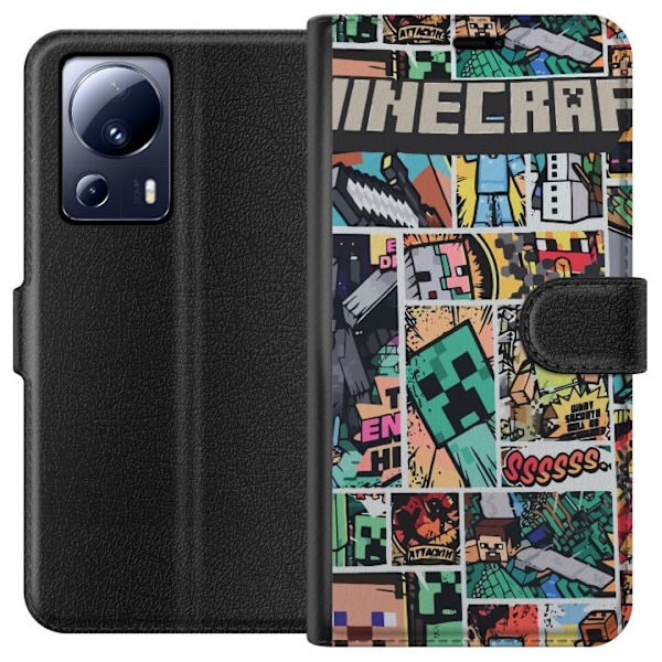 Xiaomi 13 Lite Tegnebogsetui Minecraft Kunst