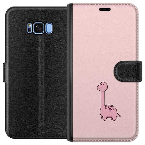 Kompatibelt Lommeboketui til Samsung Galaxy S8 Rosa dinosaur