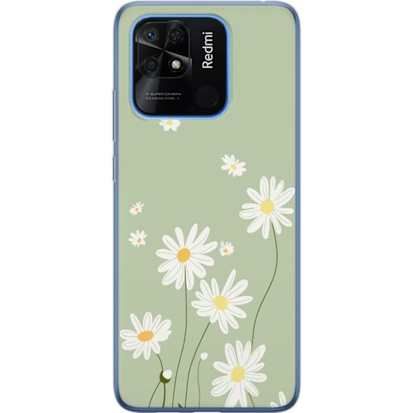 Xiaomi Redmi 10C Genomskinligt Skal Prästkragar – blommigt mönster i svensk sommarstil