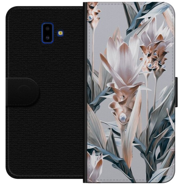 Samsung Galaxy J6+ Lompakkokotelo Kukkia