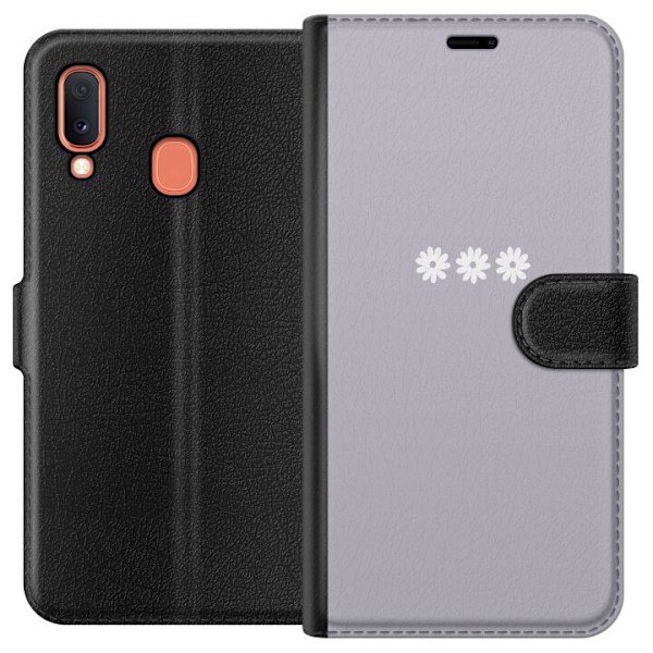 Samsung Galaxy A20e Tegnebogsetui Lilla Blomminimalisme - stil