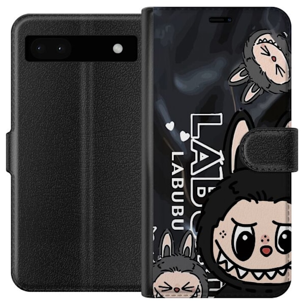 Google Pixel 6a Lompakkokotelo <nl>Labubu Black Energy - Musta kuviointi katutyyliin