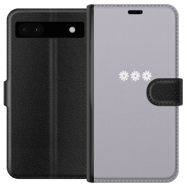 Google Pixel 6a Lompakkokotelo Lila Blomminimalismi - tyylikäs kukkakuva lila taustalla