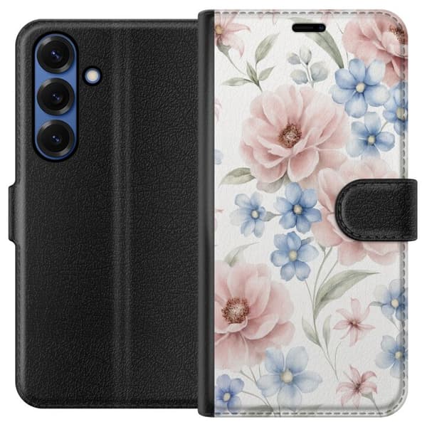 Kompatibel Tegnebogsetui til Samsung Galaxy S25+ Romantiske blomster