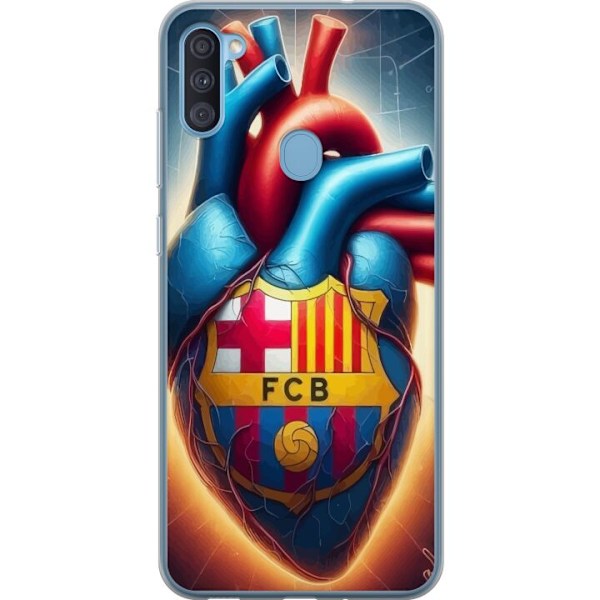 Samsung Galaxy A11 Genomskinligt Skal FCB Hjärta