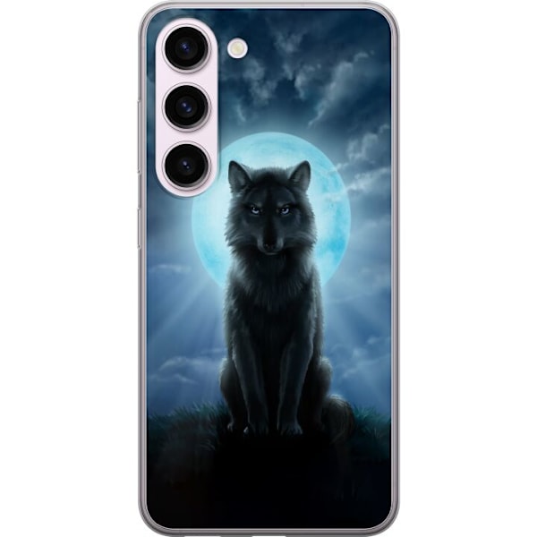 Samsung Galaxy S23 Läpinäkyvä kuori Susi Pimeässä
