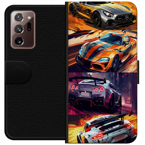 Samsung Galaxy Note20 Ultra Plånboksfodral Rally Fever – fartfyllt motiv med rallybilar