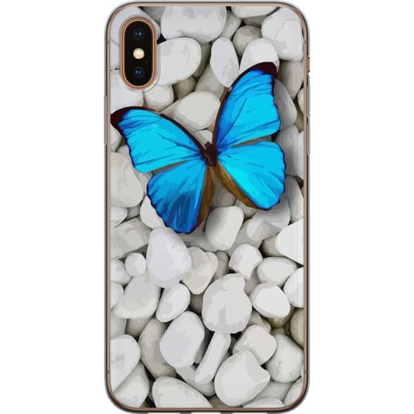 Kompatibel Mobilcover til Apple iPhone XS Blå Sommerfuglestene