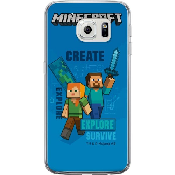 Samsung Galaxy S6 edge Läpinäkyvä kuori Minecraft Luolastot