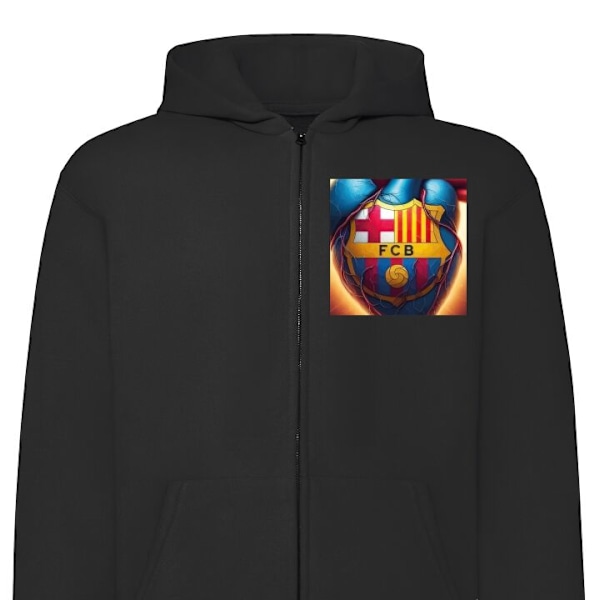 Zip-Hoodie | Huvtröja med Dragkedja för Vuxna FCB Hjärta svart L