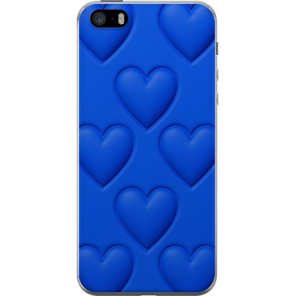 Apple iPhone 5s Gennemsigtig cover Blå Hjerter