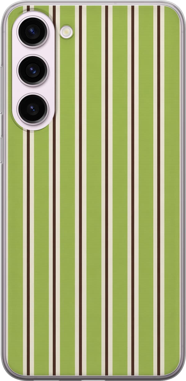 Kompatibelt Mobilskal till Samsung Galaxy S23+ Matcha Stripe grön
