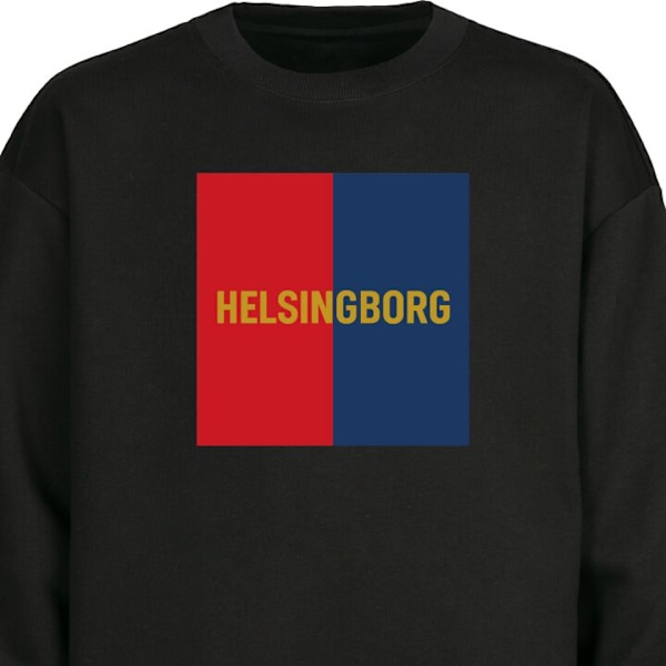 Sweatshirt för Vuxen | Klassisk Collegetröja Helsingborg – svart L