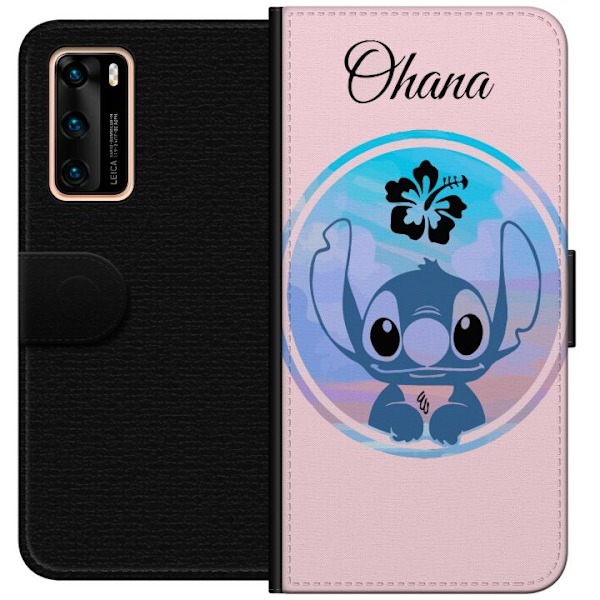 Huawei P40 Lompakkokotelo Stitch Ohana