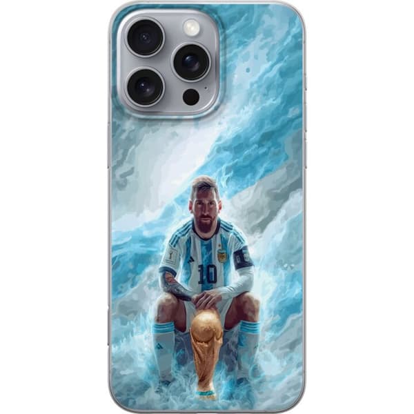 Kompatibel Mobilcover til Apple iPhone 16 Pro Max Lionel Messi Världsmästare blå