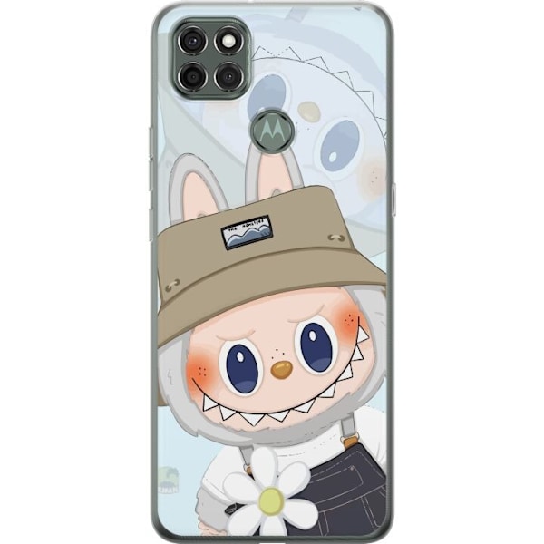 Motorola Moto G9 Power Gennemsigtig cover Labubu med hat - Pop Mart figur Mr. Butcher i retro-stil med karakter
