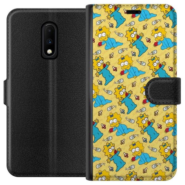 Kompatibelt Plånboksfodral till OnePlus 7 Mönster med Maggie Simpson, nappar och nappflaskor gul