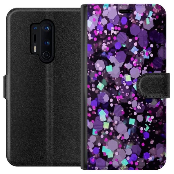 Yhteensopiva Lompakkokotelo OnePlus 8 Pro Violetti Kimalle