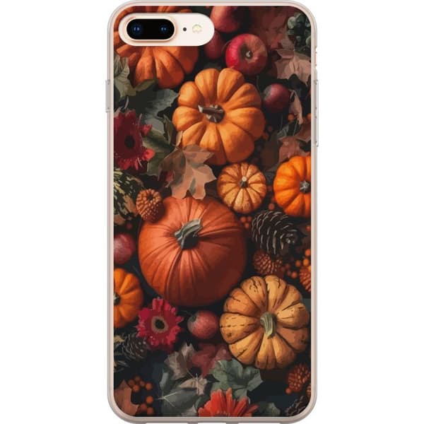 Kompatibel Mobilcover til Apple iPhone 8 Plus Græskarhøst efterår plakat efterår halloween græskar æbler blomster efterårssæson rustik dekor design