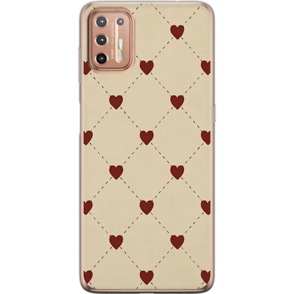 Motorola Moto G9 Plus Läpinäkyvä kuori Sydänverkko