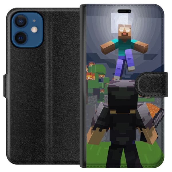 Kompatibel Tegnebogsetui til Apple iPhone 12 Minecraft
