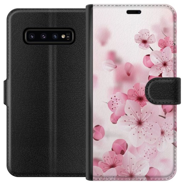 Samsung Galaxy S10 Lompakkokotelo Kirsikankukka