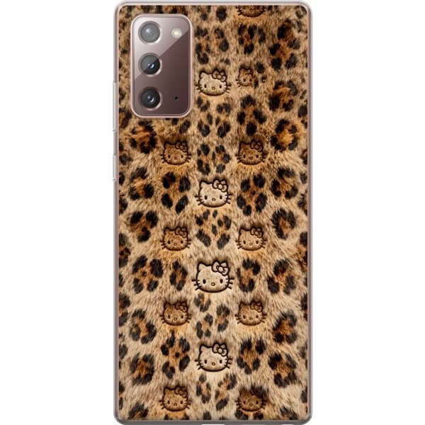Kompatibelt Mobildeksel til Samsung Galaxy Note20 Søtt leopardmønster med katteansikter i leken design brun