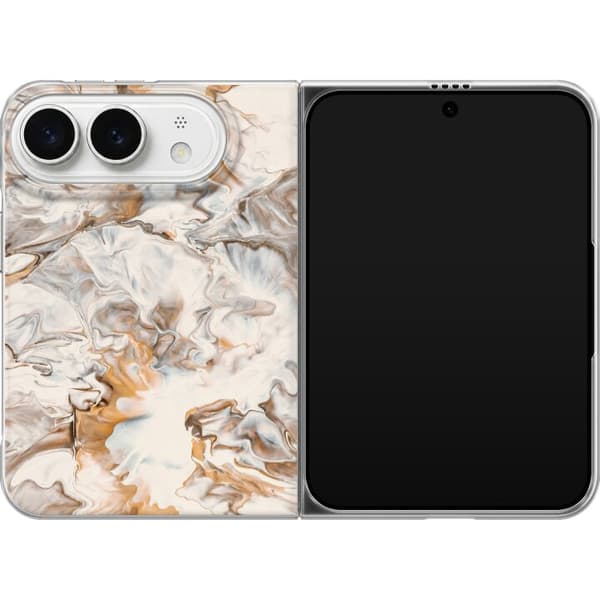 Kompatibelt Mobildeksel til Apple iPhone Duo Beige marmorvirvler beige