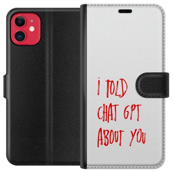 Kompatibelt Plånboksfodral till Apple iPhone 11 I Told ChatGPT About You vit