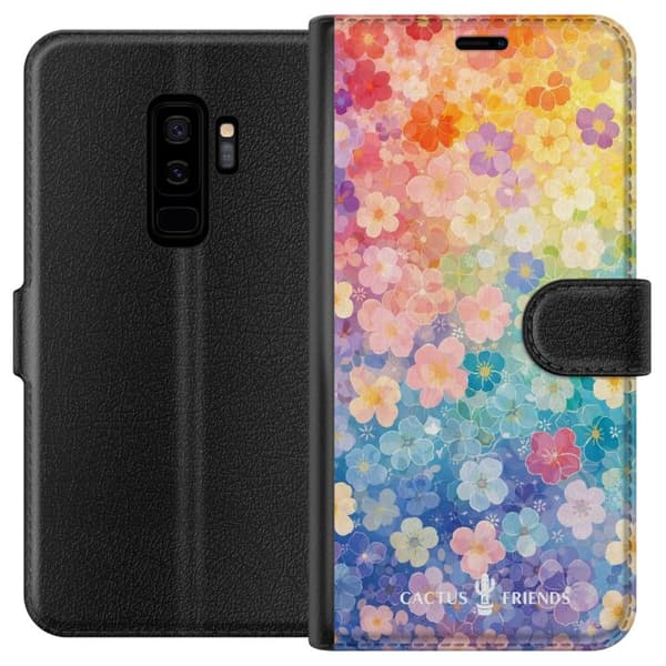 Kompatibelt Lommeboketui til Samsung Galaxy S9+ Cactus og venner – RainbowBloom