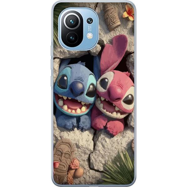 Xiaomi Mi 11 Läpinäkyvä kuori Stitch Angel Lilo & Stitch Motiivi Disney Rakkaus Sarjakuvahahmo Suosittu Sininen Avaruusolio Hauska Disney-elokuva