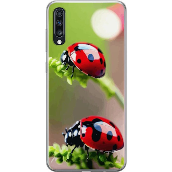 Samsung Galaxy A70 Gennemsigtig cover Ladybug Insekt Held Symbol Naturlig Motiv Populær Grafisk Motiv Dekoration Sommer Tur