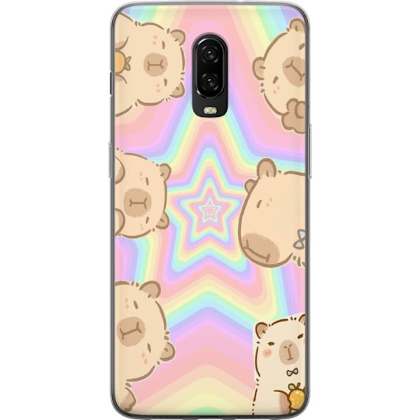 OnePlus 6T Gjennomsiktig deksel Kawaii Capybara Galaxy Søt An