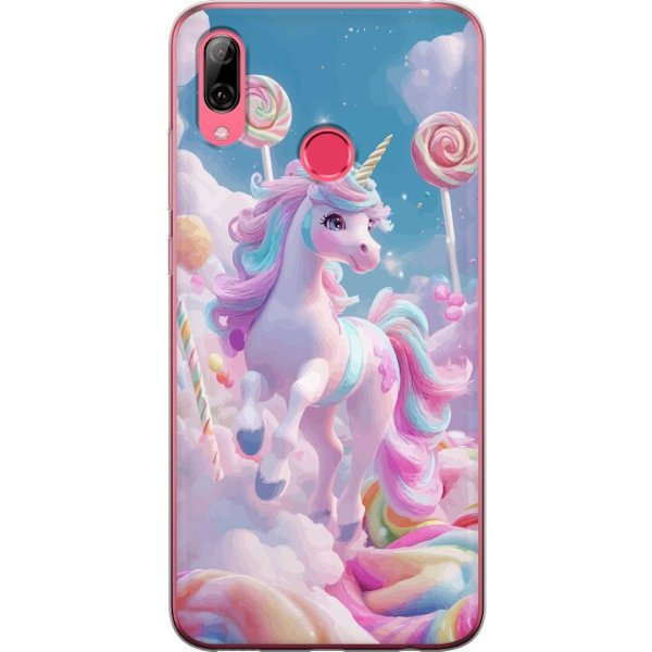 Huawei Y7 (2019) Läpinäkyvä kuori Yksisarvinen Candy Pastel Kawaii Suunnittelu Söpö Suosittu Väri Graafinen Trendi Lapsen Teema Fantasia Taide