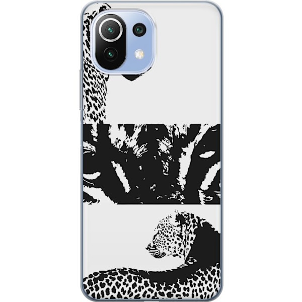 Xiaomi 11 Lite 5G NE Läpinäkyvä kuori Leopard Faces