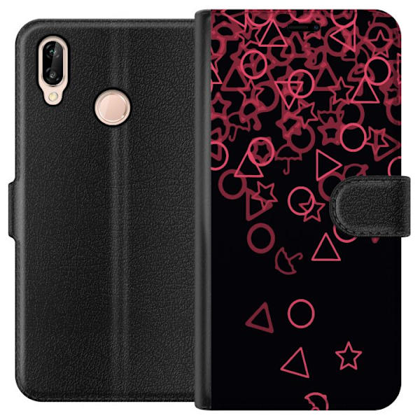 Huawei P20 lite Lompakkokotelo Squid Game Ikoni Sarja Suosittu TV-peli Ikoni Graafinen Motiivi Aasialainen Trendi Draamasarja
