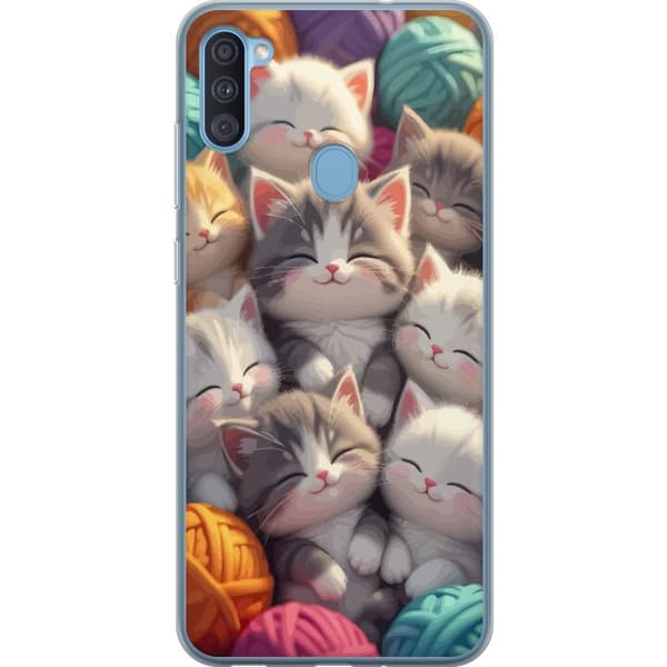 Kompatibelt Mobildeksel til Samsung Galaxy A11 Sovande kattungar beige