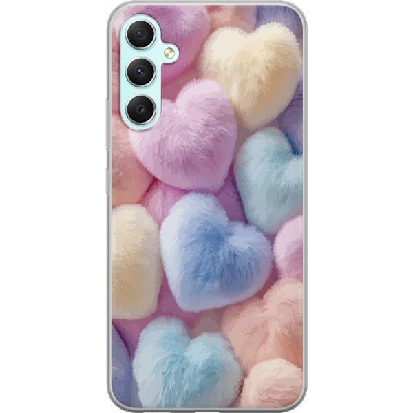 Samsung Galaxy A34 Genomskinligt Skal Hjärtan Kärlek Grafisk Design Romantiskt Motiv Populärt Symbol Grafiskt Mönster Dekoration