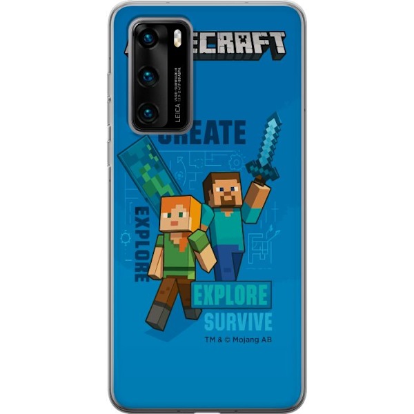 Huawei P40 Genomskinligt Skal Minecraft Caves