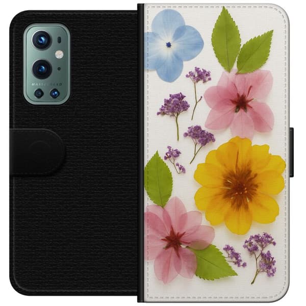 Kompatibelt Plånboksfodral till OnePlus 9 Pro Pressade blommor
