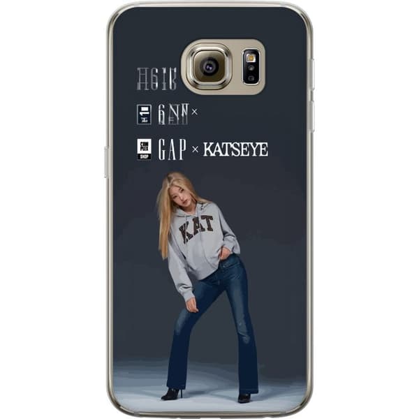 Kompatibelt Mobilskal till Samsung Galaxy S6 KATSEYE blond modebild grå