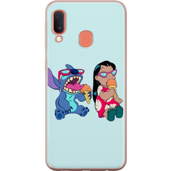 Samsung Galaxy A20e Läpinäkyvä kuori Lilo & Stitch