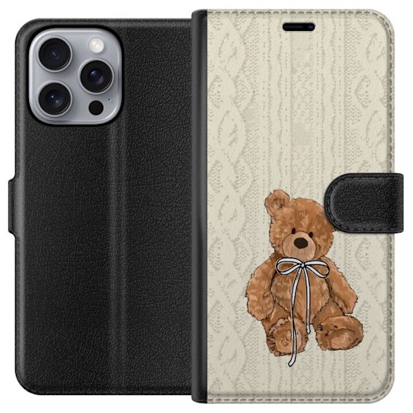 Apple iPhone 16 Pro Max Tegnebogsetui Lille Teddy – klassisk teddy i enkel design