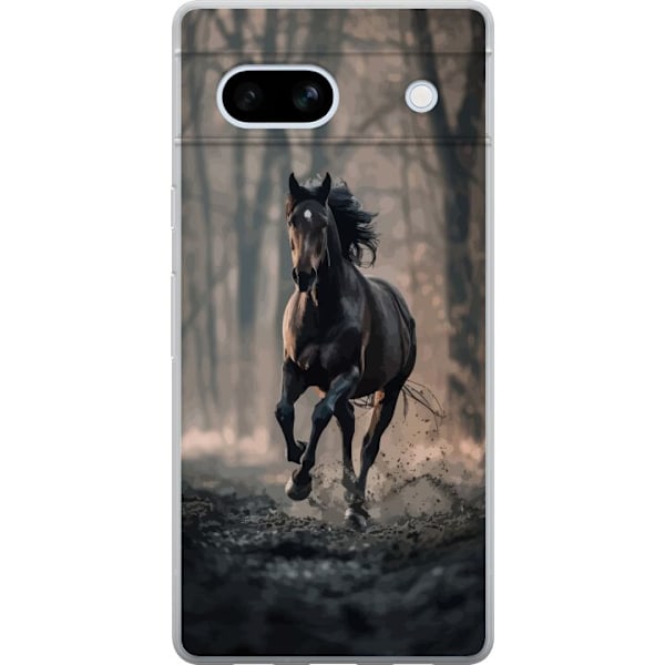 Google Pixel 7a Läpinäkyvä kuori Juokseva Hevonen