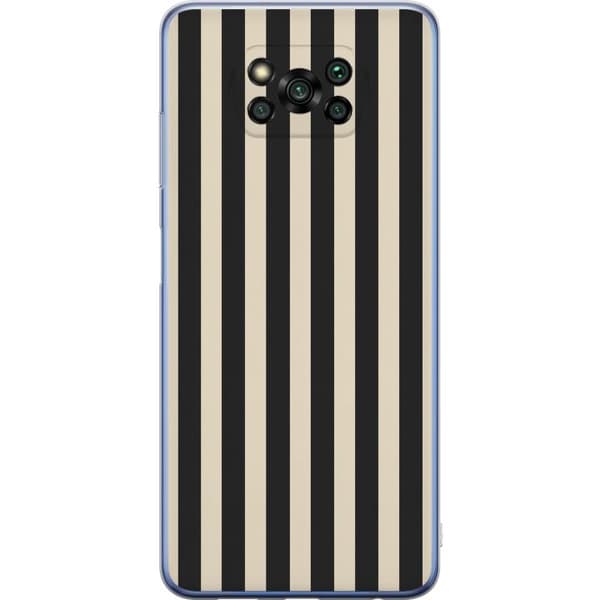 Kompatibelt Mobildeksel til Xiaomi Poco X3 Pro Svartbeige striper svart