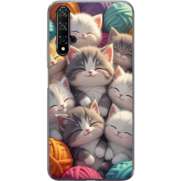 Kompatibelt Mobildeksel til Huawei nova 5T Sovande kattungar beige