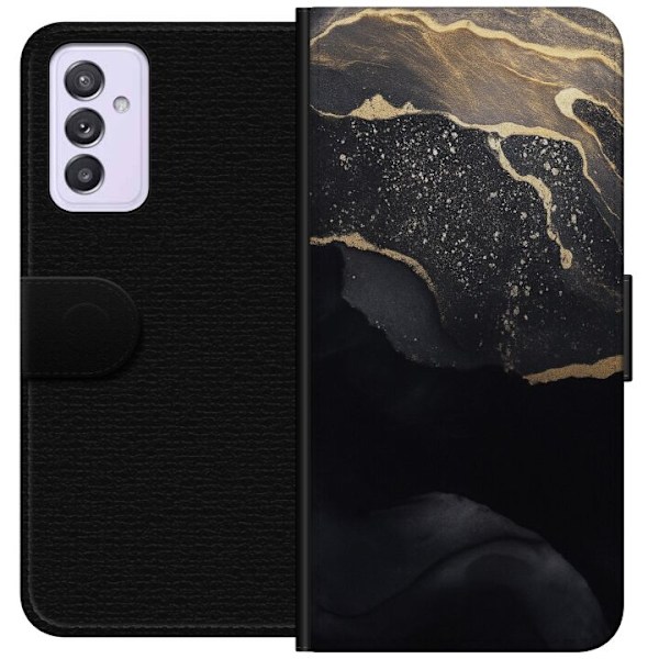Samsung Galaxy A82 5G Tegnebogsetui Sort guld abstrakt
