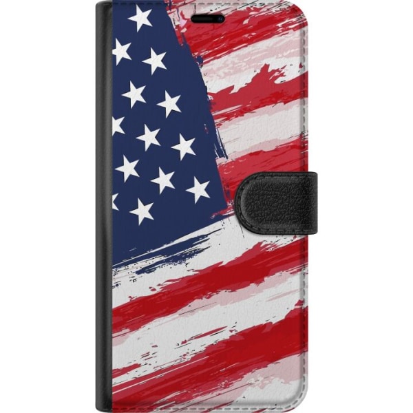 Apple iPhone 15 Pro Plånboksfodral USA Flagga